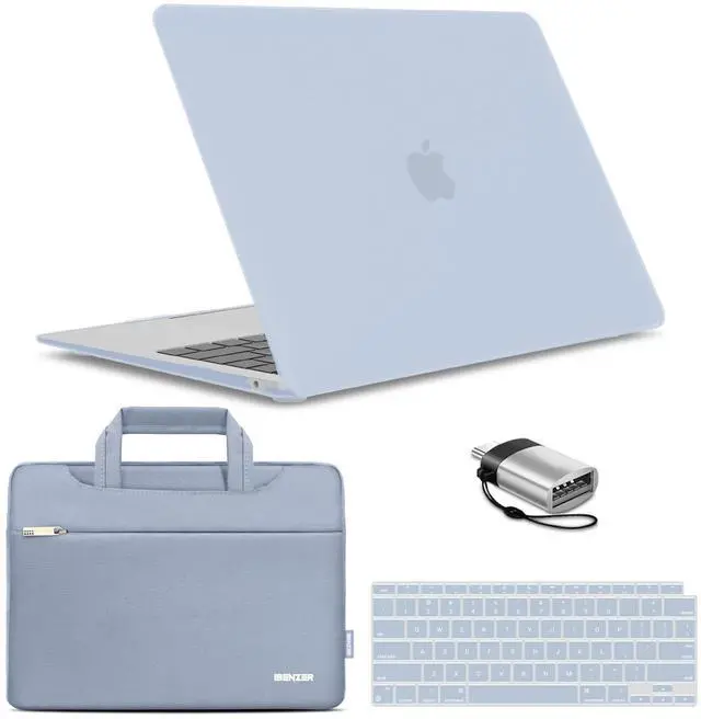 Main image of IBENZER Compatible with New MacBook Air 13 inch Case 2022 2021 2020 M1 A2337 A2179 A1932, Hard Shell Case & Sleeve & Keyboard Cover & Type C for Mac Air 13 with Touch ID, Sierra Blue, MAT13-SIBL+3