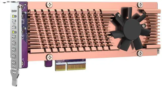 Alt view image 3 of 5 - QNAP QM2-2P-344A Dual M.2 PCIe SSD Expansion Card, Supports up to Two M.2 2280/22110 Form Factor M.2 PCIe (Gen3 x4) SSDs, PCIe Gen3 x4 Host Interface, Low-Profile Bracket pre-Loaded, 2 x SSD