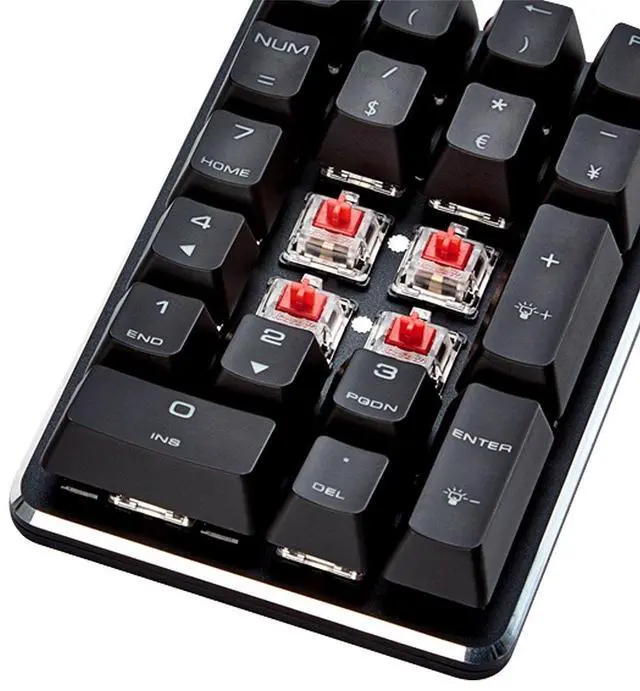 Alt view image 3 of 5 - Qisan Mechanical Numeric Keypad GATERON Red Switch Wired Ice Blue Backlight Gaming Keypad/Keyboard 21 Keys Portable Mechanical Numpad Extended Layout | Laptop Accessories | keypad for Computer