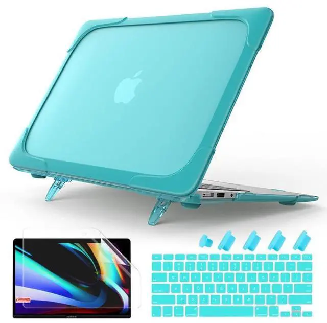 Main image of Batianda Heavy Duty Case for Old MacBook Air 13 inch 2017 Model A1466/A1369,Shockproof Protective Cover with Fold Kickstand for Enhanced Durability & Keyboard Cover Screen Protector, Blue