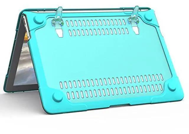 Alt view image 3 of 5 - Batianda Heavy Duty Case for Old MacBook Air 13 inch 2017 Model A1466/A1369,Shockproof Protective Cover with Fold Kickstand for Enhanced Durability & Keyboard Cover Screen Protector, Blue