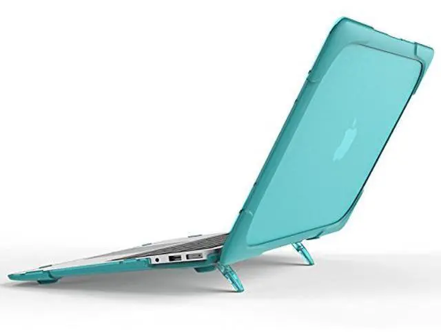 Alt view image 5 of 5 - Batianda Heavy Duty Case for Old MacBook Air 13 inch 2017 Model A1466/A1369,Shockproof Protective Cover with Fold Kickstand for Enhanced Durability & Keyboard Cover Screen Protector, Blue