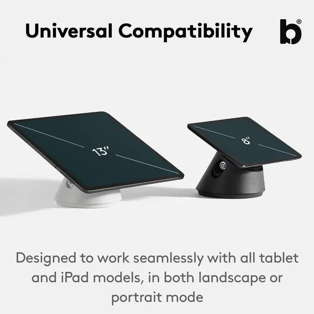 Alt view image 4 of 5 - Bouncepad Click iPad POS Stand & Docking Station for Business | Kiosk Stand Compatible with All Tablet & iPad Models | Table Mount Tablet Kiosk | iPad Register | White