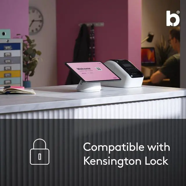 Alt view image 5 of 5 - Bouncepad Click iPad POS Stand & Docking Station for Business | Kiosk Stand Compatible with All Tablet & iPad Models | Table Mount Tablet Kiosk | iPad Register | White