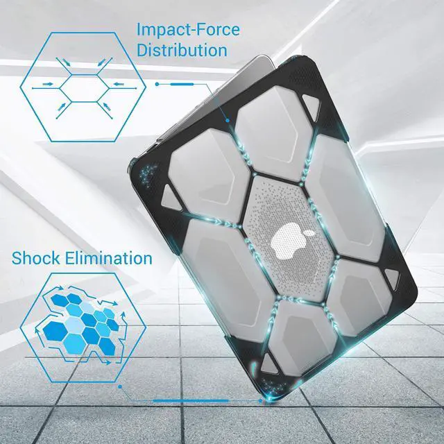 Alt view image 4 of 5 - IBENZER Compatible MacBook Air 13 Inch Case A1466 A1369, Heavy Duty Protective Hard Shell Case Cover for Apple Mac Air 13 Old Version 2017 2016 2015 2014 2013 2012 2011 2010, Clear, HA13CYCL