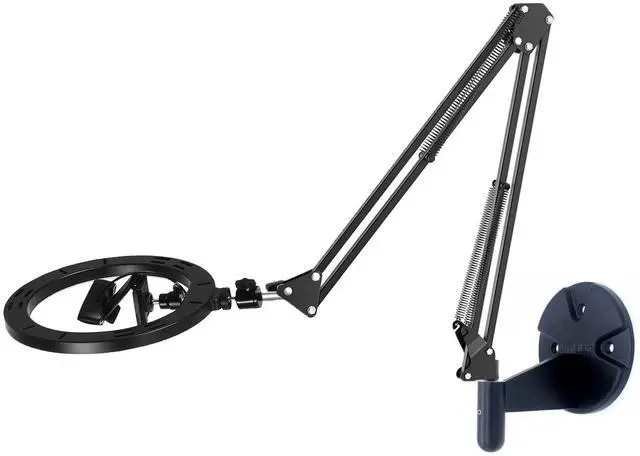 Alt view image 3 of 5 - Kiyo pro Webcam Ring Light Wall Holder,10'' Streaming Light with Wall Folding Mount Compatible with Razer Kiyo,Kiyo Pro,Kiyo X Webcams Black