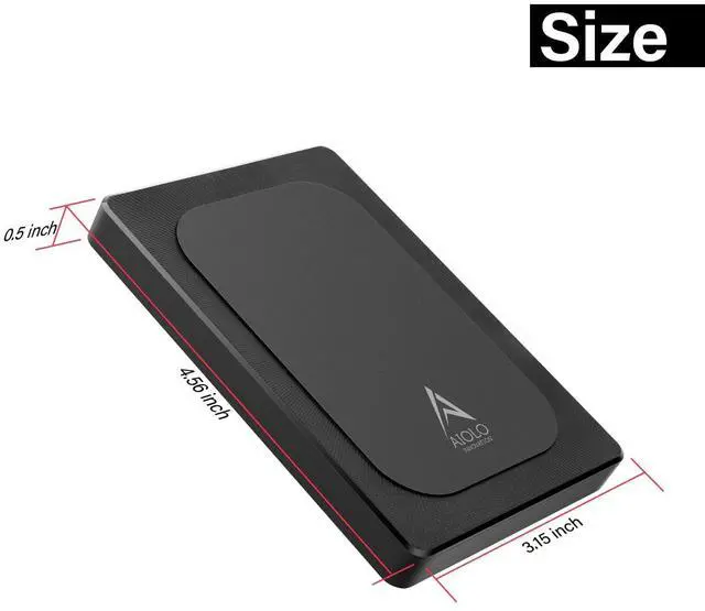 Alt view image 2 of 5 - Aiolo Innovation 1TB External Hard Drive Ultra Slim Portable HDD-USB 3.0 USB-C for PC, Mac, Laptop, PS4, Xbox one,Xbox 360