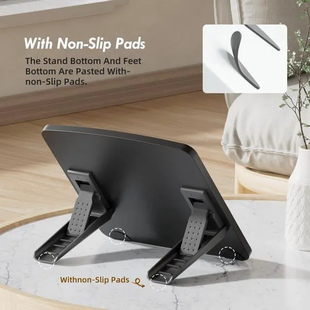 Alt view image 4 of 5 - AFOOYO Adjustable Graphics Tablet Holder for Desk - Foldable Portable Stand Compatible with Fire HD, Samsung Galaxy Tab, Wacom, XP-Pen and More - Fit 7-23.8 inches