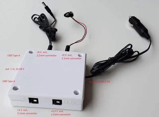 Alt view image 5 of 5 - MultiVoltSupplier - Car 12V DC Power Supply for simultaneous Multiple voltages 3.3V 5V 6V 9V,Charging Batteries Electronics Phone USB Toys Music Instruments Robots Arduino Raspberry Pi BeagleBone IoT