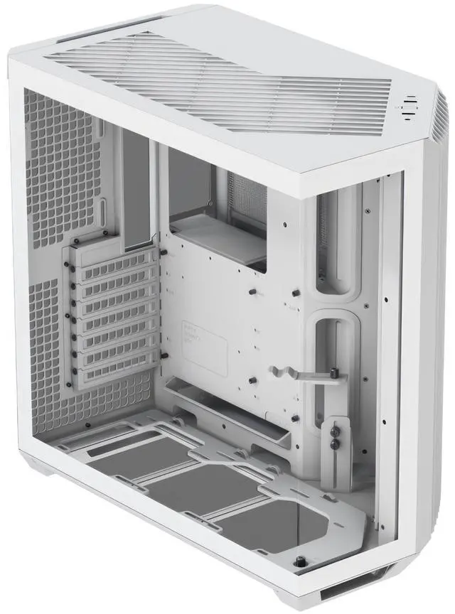 Main image of APNX V1 Dual-Chamber ATX Mid-Tower Airflow PC Case, Panoramic Glass Panels, 10 Fan Slots, 360mm Radiator Support, Front Angular Intake 16cmx2 Fan Bracket, GPU Mount, Cable Management, Type-C, White