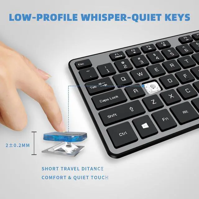 Alt view image 2 of 5 - B.FRIENDIT Wired USB Keyboard, Comfortable Quiet Chocolate Keys, Durable Ultra-Slim Wired Computer Keyboard(QWERTY) for PC, Windows 11/10/8/7/XP/Vista KB1430 - Gray