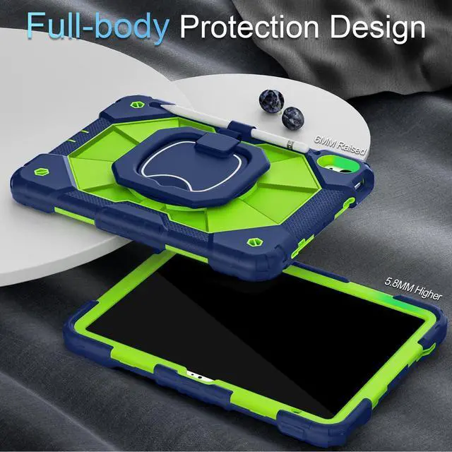 Alt view image 5 of 5 - Auizotl Case for iPad (A16) 11th/10th Generation 2025/2022,Heavy Duty Shockproof 10th Generation iPad Case with 360° Rotating Stand Screen Protector for i Pad 11.0/10.9 Inch Cover,Navy Green
