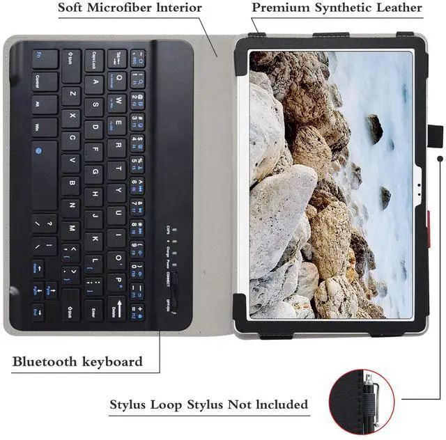 Alt view image 4 of 5 - Bige for Galaxy Tab A7 10.4 inch 2020 Keyboard Case,PU Leather Cover with Romovable Wireless Keyboard for Samsung Galaxy Tab A7 10.4 inch 2020 (SM-T500 /T505 /T507) Tablet,Black, 10001962-1