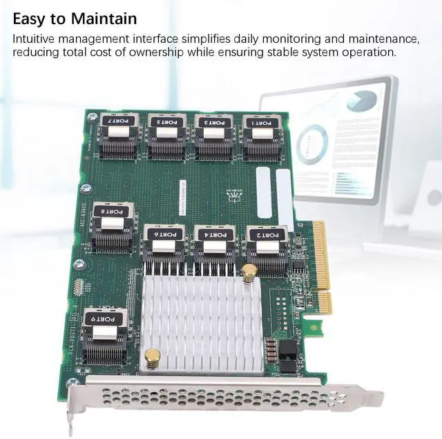 Alt view image 2 of 5 - SAS RAID Controller Card - AEC 83605 Support 24 Hard Drives Expansion, RAID Expander Card, 9 Ports PCIE X 8 Expander Card for Server DL380 388 G9 G10