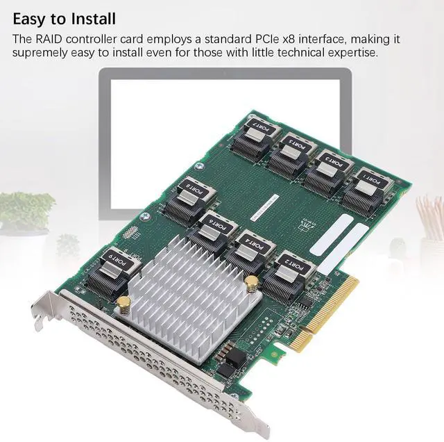 Alt view image 5 of 5 - SAS RAID Controller Card - AEC 83605 Support 24 Hard Drives Expansion, RAID Expander Card, 9 Ports PCIE X 8 Expander Card for Server DL380 388 G9 G10