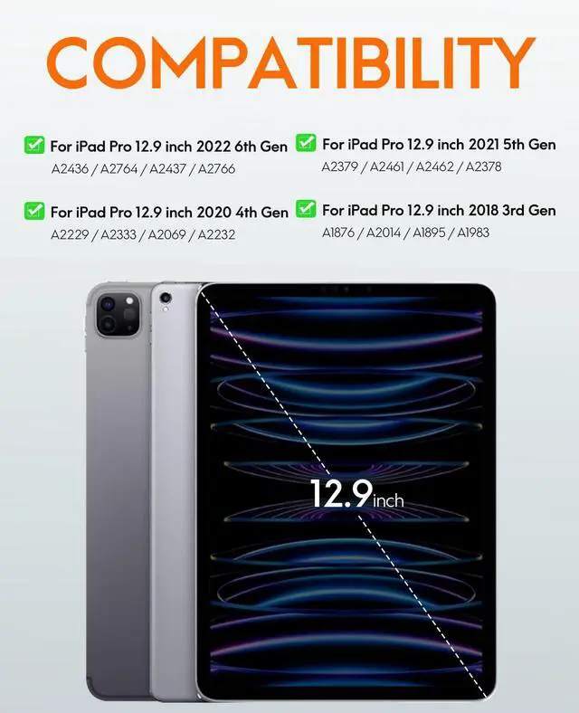 Alt view image 2 of 5 - CHESONA Keyboard Case for ipad pro 12.9 inch (6th, 5th, 4th, 3rd Gen-2022,2021,2020,2018)5-in-1 Hub Docking Station Keyboard case with HDMI/Multi-Gesture Touchpad / 7-Color BacklitBlack