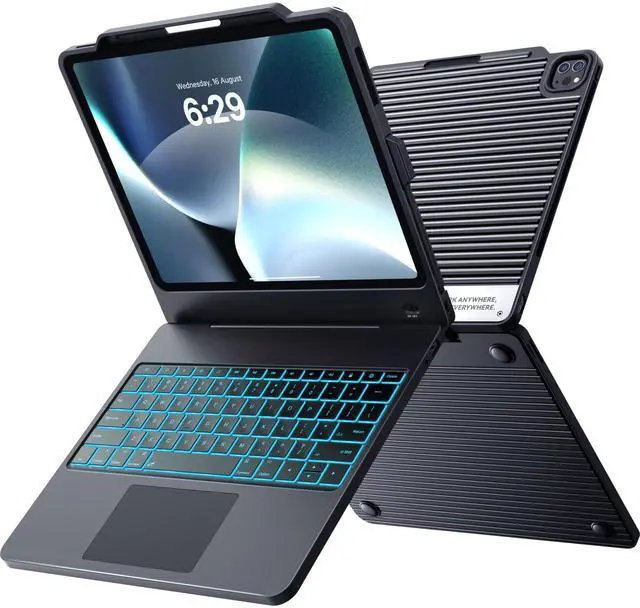 Main image of CHESONA Keyboard Case for ipad pro 12.9 inch (6th, 5th, 4th, 3rd Gen-2022,2021,2020,2018)5-in-1 Hub Docking Station Keyboard case with HDMI/Multi-Gesture Touchpad / 7-Color BacklitBlack