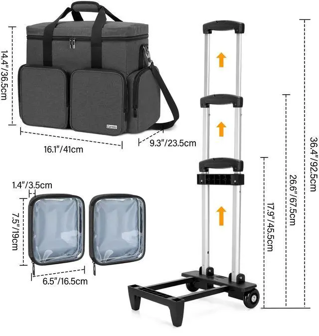 Alt view image 5 of 5 - CURMIO Teacher Bag with Wheels, Rolling Cart for Teachers, Rolling Briefcase with Accordion Organizer and 15.6" Laptop Sleeve