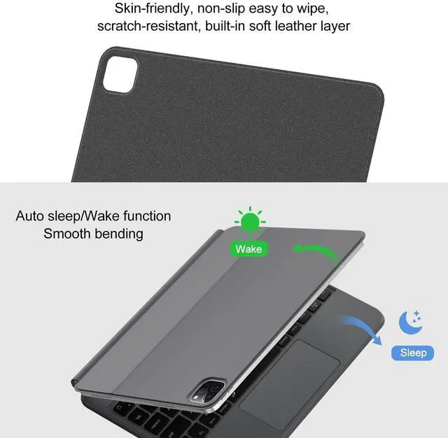 Alt view image 3 of 5 - Magic Keyboard Case for iPad Air 13-inch (M2, 2024), iPad Pro 12.9 (6th/5th/4th/3rd Gen) - Magnetic Keyboard Case with Multi-Touch Trackpad - Floating Cantilever Stand - Rainbow Color Backlit Keyboard