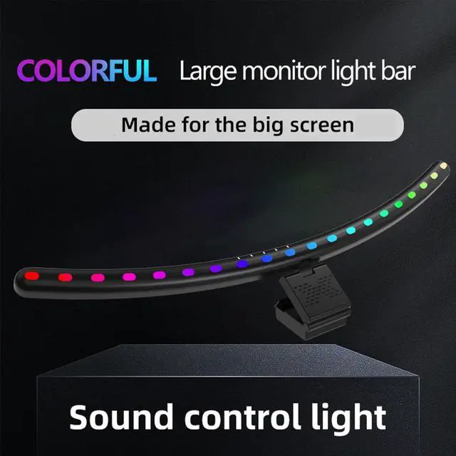 Alt view image 3 of 5 - Curved Monitor Light Bar, 3 Color Monitor Led Lights(3200k, 4500k, 6900k) with Touch Control, Timing, Dimmable RGB Monitor Light Bar for Gaming and Office