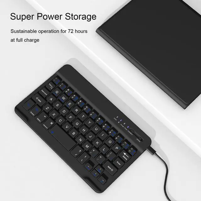 Alt view image 4 of 5 - Divufus Keyboard Case for iPad Mini 7th Generation (A17 Pro) 2024 / 6th Gen 2021 8.3 Inch [Magnetic Detachable Wireless Keyboard][Support 3 System] Flip Stand Case with Pencil Holder, Black