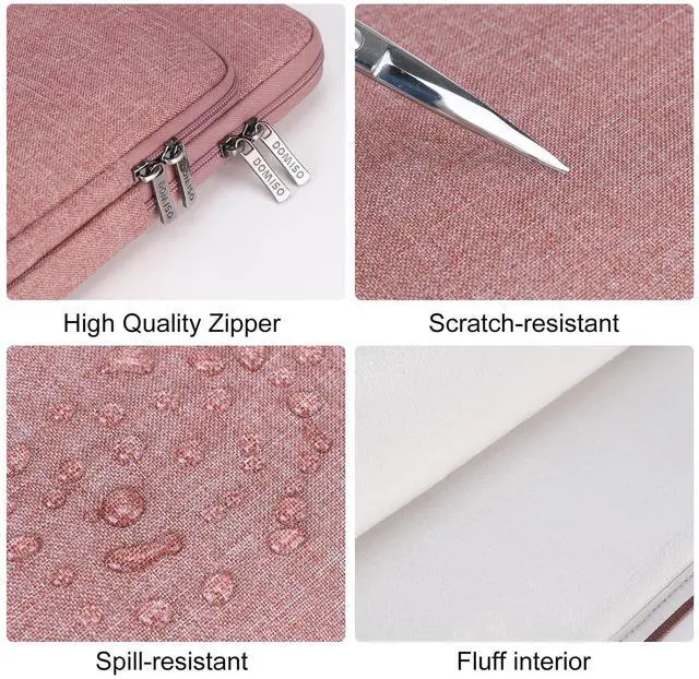 Alt view image 4 of 5 - DOMISO 16 inch Laptop Sleeve Bag Water-Resistant Carrying Case with Handle for 16" Dell/HP Pavilion Envy/ThinkPad IdeaPad/ASUS Vivobook,Pink