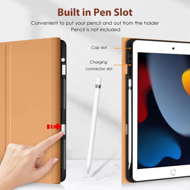 Alt view image 5 of 5 - DTTO for iPad 9th/8th/7th Generation 10.2 Inch Case 2021/2020/2019 with Keyboard, 7 Colors Backlit Wireless Detachable Keyboard Premium Leather Folio Cover with Pencil Holder & Pocket, Brown