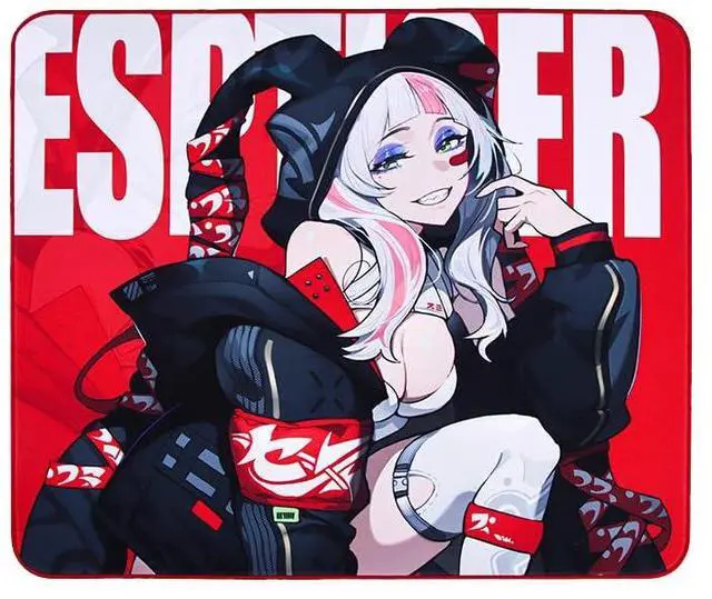 Main image of EspTiger Pioneer Series Tang Dao Gaming Mouse Pad - Large 480 x 400 x 4mm, Anime-Style RED, Polyurethane Non-Slip Base, Superior Control Cloth Surface for FPS Precision