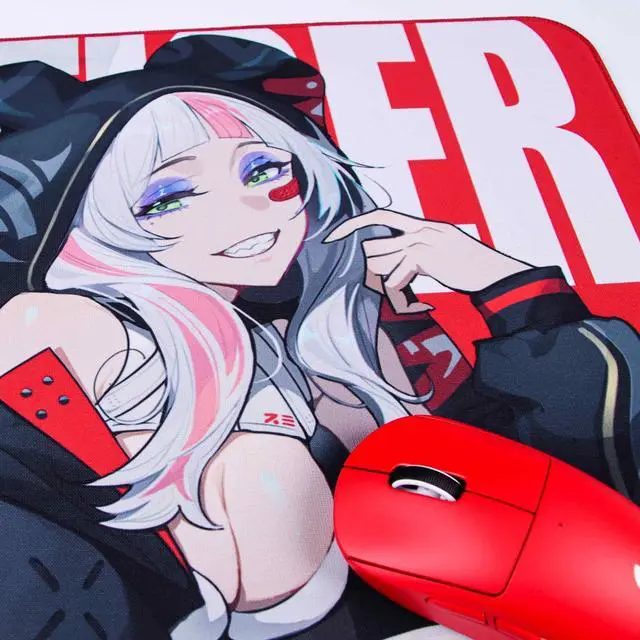 Alt view image 4 of 5 - EspTiger Pioneer Series Tang Dao Gaming Mouse Pad - Large 480 x 400 x 4mm, Anime-Style RED, Polyurethane Non-Slip Base, Superior Control Cloth Surface for FPS Precision