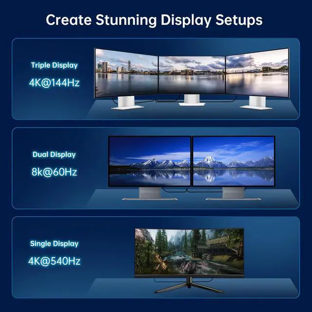 Alt view image 4 of 5 - 6FT for Thunderbolt 5 Cable, High Speed 80Gbps, 120Gbps Bandwidth, PD 240W, 16K@60Hz, 8K@60Hz, 4K@540Hz, USB C Video Display Cable for Thunderbolt 4/3, iPhone 16/15, Razer Blade, ACASIS SSD, USB4