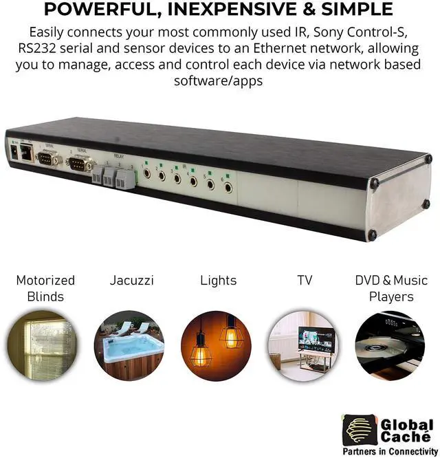 Alt view image 2 of 5 - Global CachÃ GC-100-12 Network Adapter - Connects RS232 Serial, Relay, Infrared Devices and Smart Sensors to a Wired Ethernet (12-Inch)