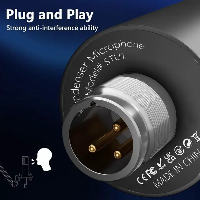 Alt view image 3 of 5 - Hayner-Seek Podcast Studio Condenser Microphone, Cardioid Microphone Adjustable Scissor arm Stand Kit, Suitable for Home Recording, Live Streaming, Video Production