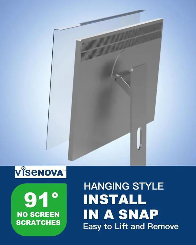 Alt view image 5 of 5 - viseNOVA 2-Pack Anti Blue Light Screen Protector for 20, 20.2, 21.5, 21.6, 22 Inches - 16:9 / 16:10 Aspect Ratio Computer Monitor Hanging Type Blue Light Blocking Filter Anti Scratch Eye Protection Sh