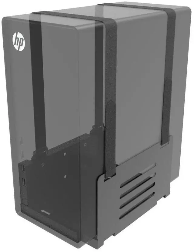 Alt view image 2 of 5 - JINGCHENGMEI Wall Mount CPU Holder with Safety Straps- Metal Computer Tower Mounting Bracket for Desktop PC, Adjustable Width 4.8in to 8.3in, Black