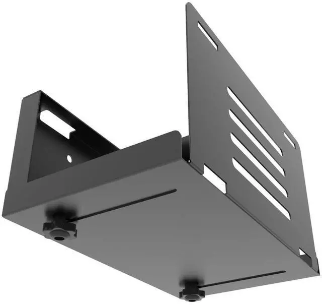 Alt view image 5 of 5 - JINGCHENGMEI Wall Mount CPU Holder with Safety Straps- Metal Computer Tower Mounting Bracket for Desktop PC, Adjustable Width 4.8in to 8.3in, Black