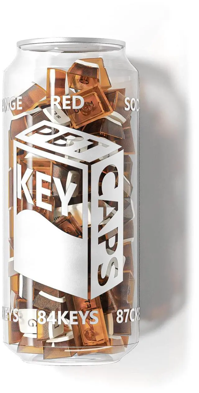 Main image of KBDcraft Soda Can Pudding Keycaps for Mechanical Keyboards, ASA Profile, Innovated Based on OEM, PBT Doubleshot with Transparent Layer for RGB, Full 116-key
