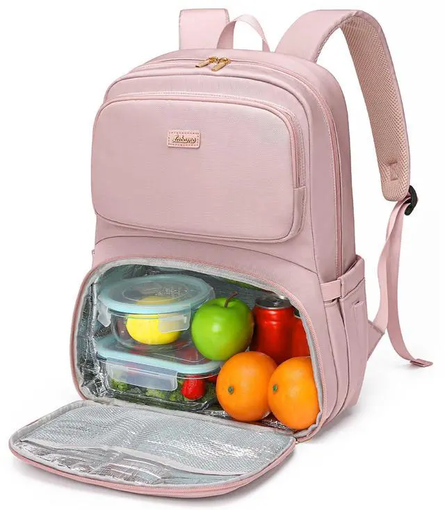 Alt view image 2 of 5 - LABOMO Lunch Backpack for Women Men 16 Inch Laptop Backpack with Leak Proof Lunch Compartment Picnic Big Traveling Bag Meal Prep bags for Daily Commuter Travel