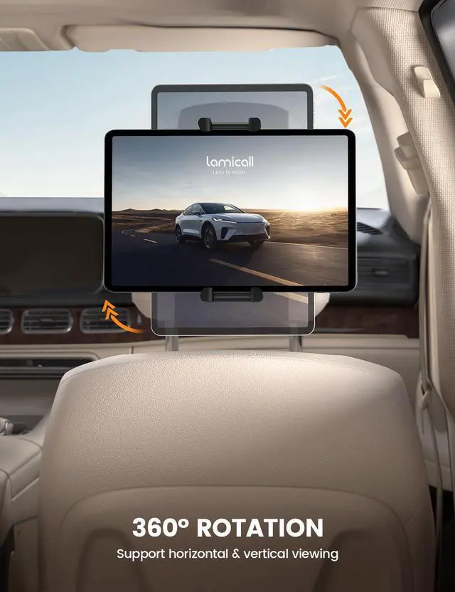 Alt view image 2 of 5 - Lamicall Tablet Holder for Car Headrest + Tablet Mount Car Backseat