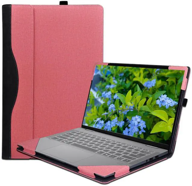 Main image of Laptop Case Cover for 14 inch Lenovo IdeaPad 5 2-in-1 14Q8X9 14AHP9 14IRH9 14IRU9 Sleeve,PU Leather Protective Bag Notebook PC Accessories (Pink)