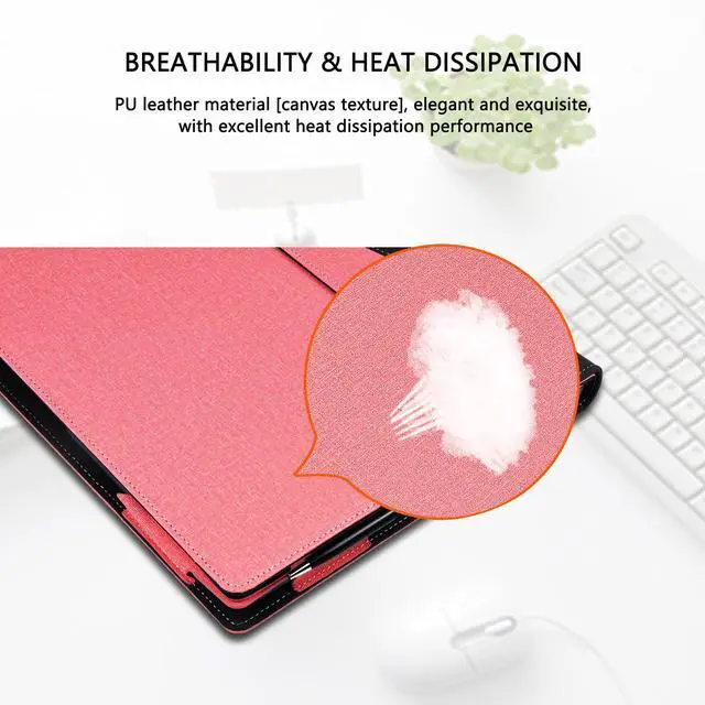 Alt view image 5 of 5 - Laptop Case Cover for 14 inch Lenovo IdeaPad 5 2-in-1 14Q8X9 14AHP9 14IRH9 14IRU9 Sleeve,PU Leather Protective Bag Notebook PC Accessories (Pink)
