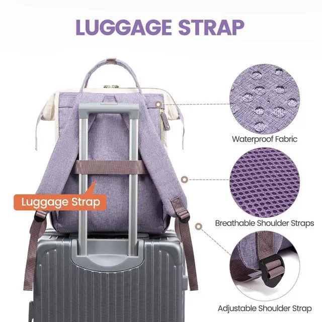 Alt view image 4 of 5 - LOVEVOOK Laptop Backpack for Women, 15.6 Inch Work Business Backpacks Purse with USB Port, Large Capacity Nurse Bag College Bookbag for School, Waterproof Casual Daypack for Travel