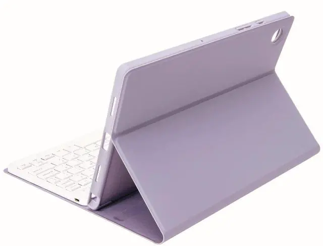 Alt view image 5 of 5 - Lrufodya Keyboard Case for Samsung Galaxy Tab A8 Case 10.5 Inch 2022, Candy Colors Detachable Wireless Keyboard with Slim Cover for Galaxy Tab A8 SM-X200 SM-X205 (Purple)
