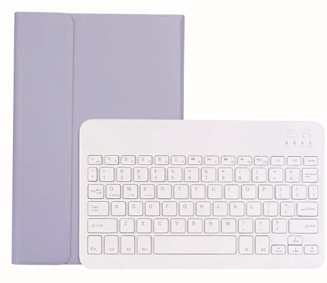 Alt view image 4 of 5 - Lrufodya Keyboard Case for Samsung Galaxy Tab A8 Case 10.5 Inch 2022, Candy Colors Detachable Wireless Keyboard with Slim Cover for Galaxy Tab A8 SM-X200 SM-X205 (Purple)