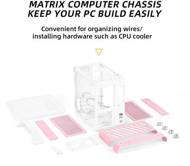 Alt view image 5 of 5 - Mechanic Master Cool Cube Series C24 Mini-ITX Case/Alumium/Steel/GPU Length Within 245mm, SFX/L PSU Computer Case (Sakura Pink)