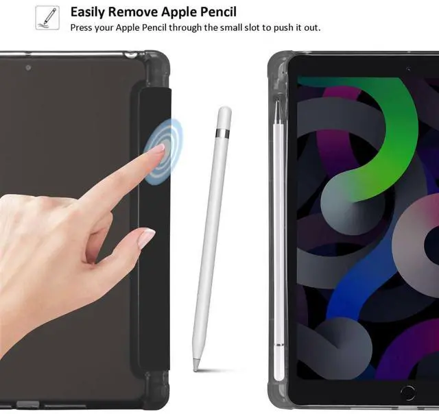 Main image of MAYCARI Cute Kawaii Mushroom Compatible with iPad Pro 11 inch Case with Pencil Holder, Auto Sleep/Wake, Black Girly Cartoon Soft TPU Back Cover for 11 inch iPad Pro(2022/2021/2020/2018)