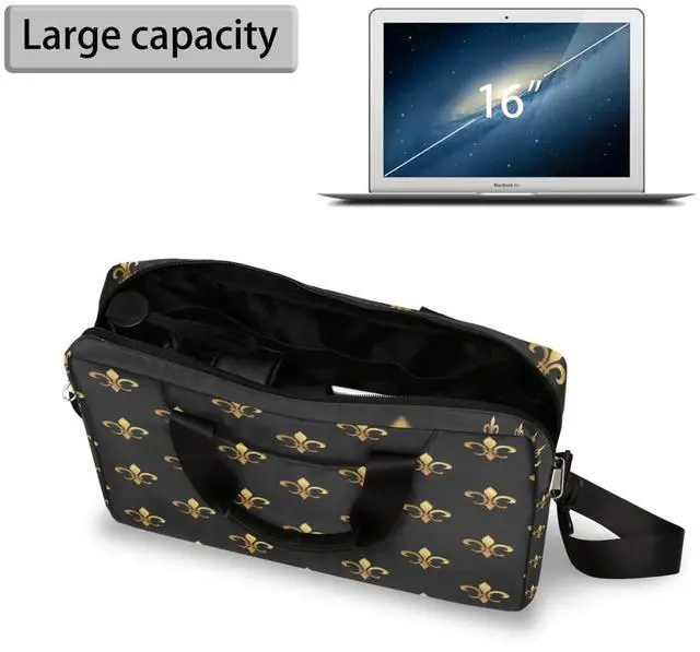 Alt view image 4 of 5 - Laptop Shoulder Bag, Leopard Skin Print Computer Laptop Bag Waterproof Laptop Sleeve Case 16 Inch Laptop Satchel Briefcase Carrying Bag for Men Women Business Travel College School