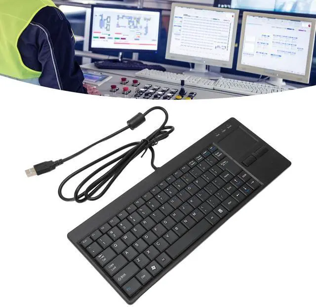 Alt view image 4 of 5 - Wired Keyboard with Trackpad, Mini Industrial Keyboard Touchpad Combo with X Scissor Foot, Portable Compact Touch Keyboard for Industry Control, Plug and Play (USB Interface with
