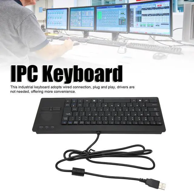 Alt view image 2 of 5 - Wired Keyboard with Trackpad, Mini Industrial Keyboard Touchpad Combo with X Scissor Foot, Portable Compact Touch Keyboard for Industry Control, Plug and Play (USB Interface with