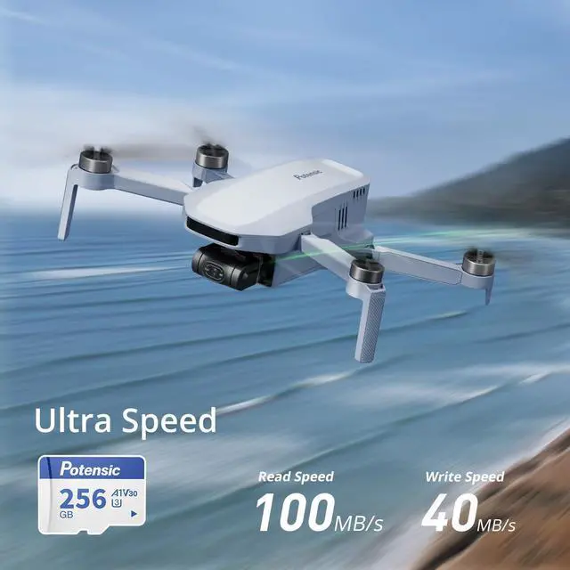 Alt view image 2 of 5 - Potensic 256GB Micro Memory Card for Drones, A1, U3, V30, Read Speed up to 100 MB/s