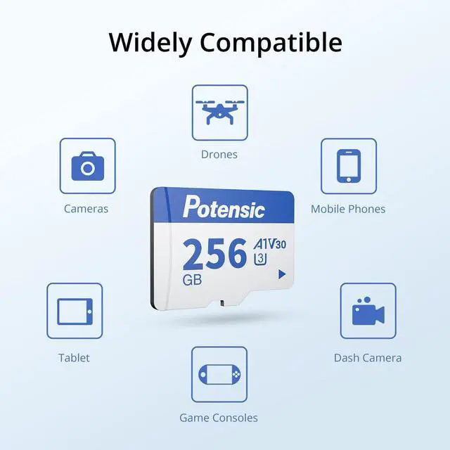Alt view image 3 of 5 - Potensic 256GB Micro Memory Card for Drones, A1, U3, V30, Read Speed up to 100 MB/s